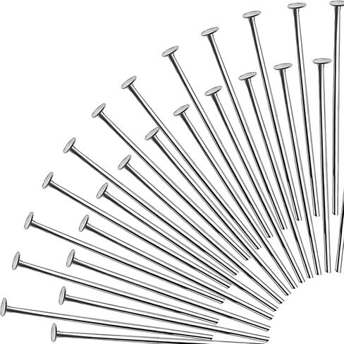 TOOB 200pcs دبابيس الرأس 2 بوصة الفضة 22 Gauge النحاس الأسلاك المسطحة دبابيس الدبابيس المجوهر in Saudi Arabia