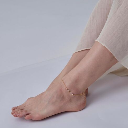 خلخال موجة المحيط مطلي بالذهب عيار 18 قيراط للنساء، سوار كاحل من الفضة الإسترلينية عيار 925 مضاد للحساسية، قابل للتعديل متعدد الألوان مكعب زركونيا سحر البحر خلخال عصري هدية إكسسوار للشاطئ in Kuwait