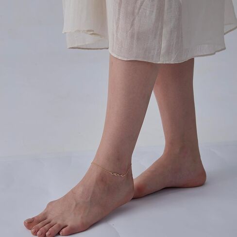 خلخال موجة المحيط مطلي بالذهب عيار 18 قيراط للنساء، سوار كاحل من الفضة الإسترلينية عيار 925 مضاد للحساسية، قابل للتعديل متعدد الألوان مكعب زركونيا سحر البحر خلخال عصري هدية إكسسوار للشاطئ in Kuwait