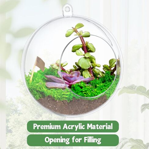 30 Pack Hanging Tealight Candle Holders, 3.15 Inch Acrylic Bulk Hanging Tea Light Ball, Clear Terrarium Globe Fillable Ball Ornaments for Plants Wedding Christmas Party Centerpiece Décor in Kuwait