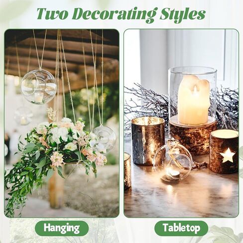 30 Pack Hanging Tealight Candle Holders, 3.15 Inch Acrylic Bulk Hanging Tea Light Ball, Clear Terrarium Globe Fillable Ball Ornaments for Plants Wedding Christmas Party Centerpiece Décor in Kuwait