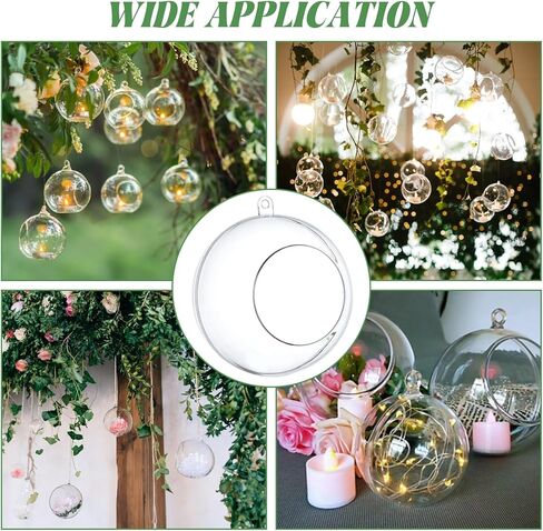 30 Pack Hanging Tealight Candle Holders, 3.15 Inch Acrylic Bulk Hanging Tea Light Ball, Clear Terrarium Globe Fillable Ball Ornaments for Plants Wedding Christmas Party Centerpiece Décor in Kuwait