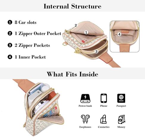 NEICOA Vegan Leather Crossbody Bags for Women Designer Sling Bag Checkered Cross Body Purse for Travel（White） in Saudi Arabia