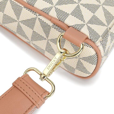 NEICOA Vegan Leather Crossbody Bags for Women Designer Sling Bag Checkered Cross Body Purse for Travel（White） in Saudi Arabia