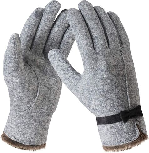 Women's Winter Touch Screen Knit Gloves Thick Warm Wool Gloves for Women in Saudi Arabia