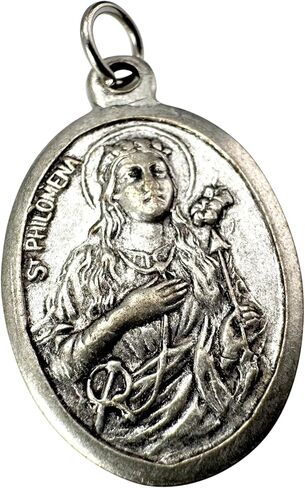 مجموعة ميدالية Westmon Works St Philomena ميدالية معدنية إيطالية مع بطاقة صلاة القديس المقدسة in Saudi Arabia