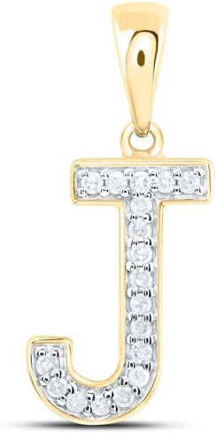 Jewels By Lux 10kt Yellow Or White Gold Natural Diamond Initial Pendant in Saudi Arabia