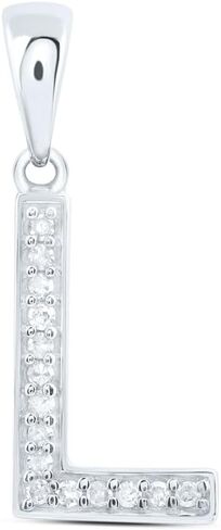 Jewels By Lux 10kt Yellow Or White Gold Natural Diamond Initial Pendant in Saudi Arabia