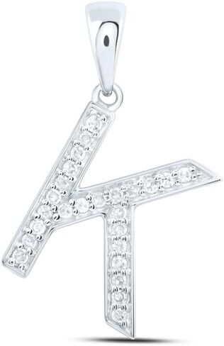 Jewels By Lux 10kt Yellow Or White Gold Natural Diamond Initial Pendant in Saudi Arabia