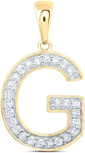 Jewels By Lux 10kt Yellow Or White Gold Natural Diamond Initial Pendant in Saudi Arabia