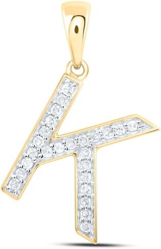 Jewels By Lux 10kt Yellow Or White Gold Natural Diamond Initial Pendant in Saudi Arabia