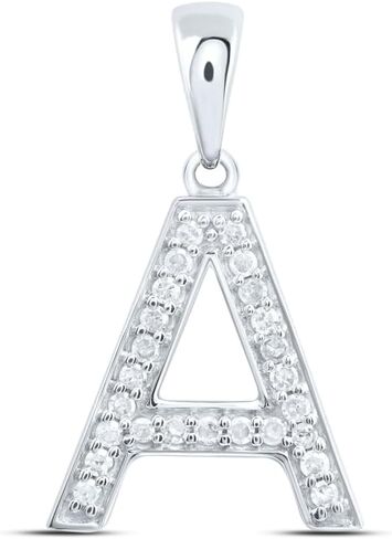 Jewels By Lux 10kt Yellow Or White Gold Natural Diamond Initial Pendant in Saudi Arabia