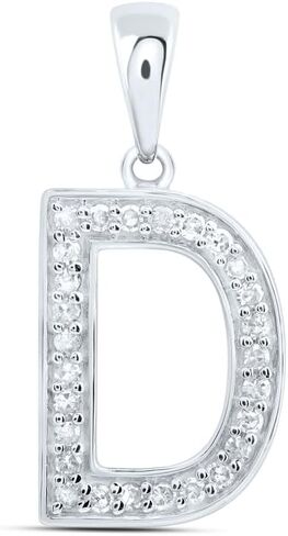 Jewels By Lux 10kt Yellow Or White Gold Natural Diamond Initial Pendant in Saudi Arabia