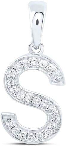 Jewels By Lux 10kt Yellow Or White Gold Natural Diamond Initial Pendant in Saudi Arabia
