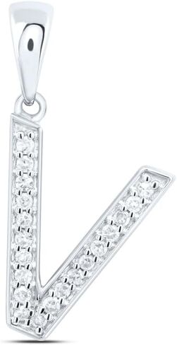 Jewels By Lux 10kt Yellow Or White Gold Natural Diamond Initial Pendant in Saudi Arabia