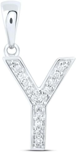 Jewels By Lux 10kt Yellow Or White Gold Natural Diamond Initial Pendant in Saudi Arabia
