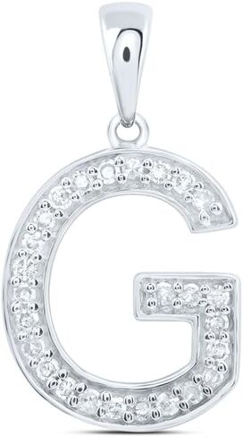 Jewels By Lux 10kt Yellow Or White Gold Natural Diamond Initial Pendant in Saudi Arabia