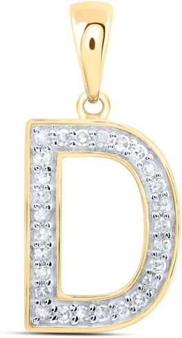 Jewels By Lux 10kt Yellow Or White Gold Natural Diamond Initial Pendant in Saudi Arabia