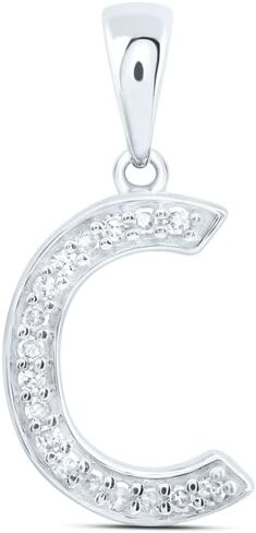 Jewels By Lux 10kt Yellow Or White Gold Natural Diamond Initial Pendant in Saudi Arabia