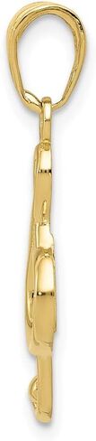 Jewels By Lux 10K Yellow Gold Treble Clef Note 2D and High Polish - Music Note Pendant in Saudi Arabia