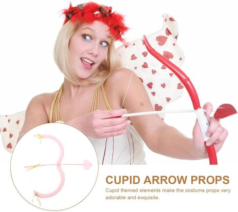 1 Set Cupid Bow and Arrow Costume Valentine Cupid Cosplay Props Christmas, New Year, Valentine's Day Party Costome in Saudi Arabia