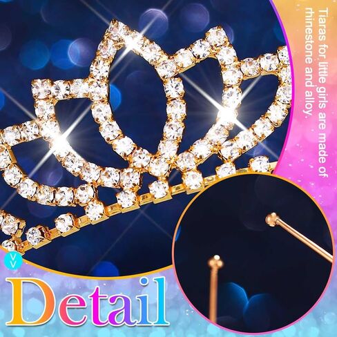 Kilshye Girls Princess Tiara Gold Rhinestone Tiaras Crystal Hair Accessories for Birthday (Gold) in Saudi Arabia