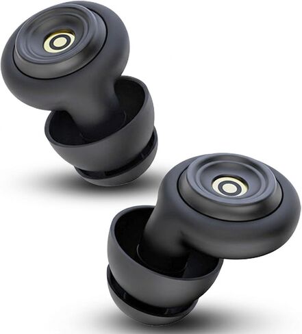 سدادات أذن عازلة للضوضاء للنوم والسباحة والسفر والحفلات الموسيقية والتركيز والعمل، سدادات أذن سيليكون قابلة للغسل بقدرة 50 ديسيبل مع تقنية الفلتر، 5 أزواج من أطراف الأذن وحقيبة حمل (أسود) in Kuwait