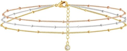 Solza 3 Layer Chain Bracelet for Women – Stainless Steel Adjustable Layered Bracelet, Minimalist Charm Jewelry, Non-Tarnish Plated, Stackable Design in Saudi Arabia