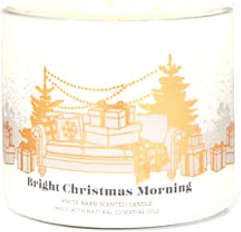 Bath & Body Works, White Barn 3-Wick Candle w/Essential Oils - 14.5 oz - Bright Christmas Morning (Label Artwork Varies) in Saudi Arabia