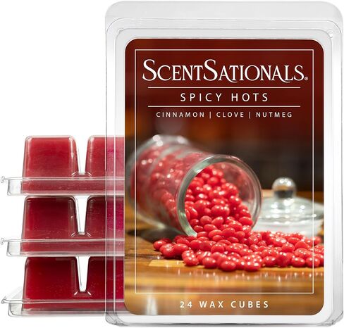 Scentsationals Wax Melts, Wax Cubes Strong Scent – Candy Collection 2 Spicy Hots – Long Lasting Scented Melts for Warmer, 10oz (24-Cubes) in Saudi Arabia