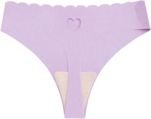 Thong 5 Pack for Women, Heart Cutout Scallop Edge Seamless Underwear, Low Rise Comfy Panty Multipack in Saudi Arabia
