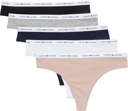 Tommy Hilfiger womens 5-pack Classic Cotton Logo Thong in Saudi Arabia
