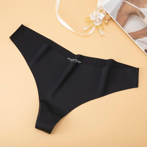 4/6 Pack Seamless Thongs for Women Low Rise No Show Invisible Panties Stretch Soft Sporty Underwear for Ladies in Saudi Arabia
