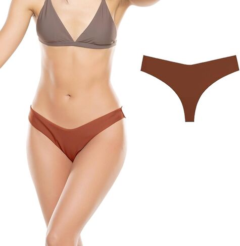 4/6 Pack Seamless Thongs for Women Low Rise No Show Invisible Panties Stretch Soft Sporty Underwear for Ladies in Saudi Arabia