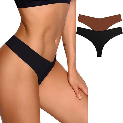 4/6 Pack Seamless Thongs for Women Low Rise No Show Invisible Panties Stretch Soft Sporty Underwear for Ladies in Saudi Arabia
