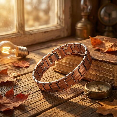 Men's Pure Copper Bracelet with Double-Row Elements in Saudi Arabia