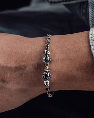 COPPERTIST.WU Vajra Pestle Bracelet Dragon Bracelet 925 Sterling Silver 6MM Width Link Chain Bracelets Bangles for Women Men in Saudi Arabia