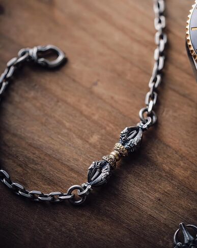 COPPERTIST.WU Vajra Pestle Bracelet Dragon Bracelet 925 Sterling Silver 6MM Width Link Chain Bracelets Bangles for Women Men in Saudi Arabia