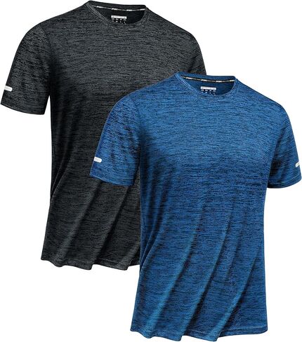 TACVASEN 2 Pack Mens Workout Short Sleeve Athletic Dry Fit Shirts Running Gym Crewneck T-Shirts in Saudi Arabia