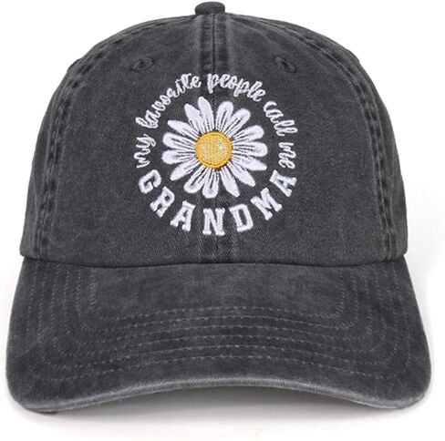 InnoBeta Grandma Gifts with Daisy Grandma Cap, Daisy Gifts Cap Embroidered Adjustable Hat Gifts Accessory for Birthday & Christmas Grey - My Favorite People Call me Grandma in Saudi Arabia