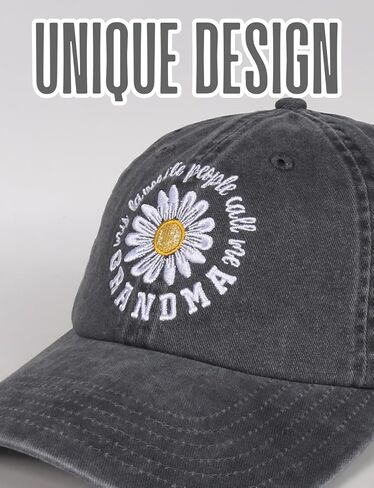 InnoBeta Grandma Gifts with Daisy Grandma Cap, Daisy Gifts Cap Embroidered Adjustable Hat Gifts Accessory for Birthday & Christmas Grey - My Favorite People Call me Grandma in Saudi Arabia