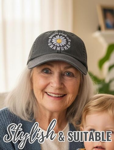 InnoBeta Grandma Gifts with Daisy Grandma Cap, Daisy Gifts Cap Embroidered Adjustable Hat Gifts Accessory for Birthday & Christmas Grey - My Favorite People Call me Grandma in Saudi Arabia