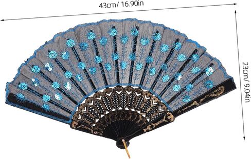 Elegant Embroidered Peacock Pattern Handheld Oriental Hand Fan with Sequins for Dance Cosplay Weddings and Home Decoration Retro Style Hand Fan in Saudi Arabia