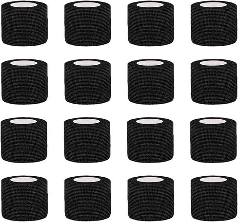 16 حزمة من الضمادات ذاتية اللصق، 1 بوصة × 5 ياردات، ضمادة متماسكة مرنة للرياضة، كاحل المعصم، لفافة الطبيب البيطري، شريط قبضة (لفافة ضمادة بألوان مختلطة 16 حزمة) in Kuwait