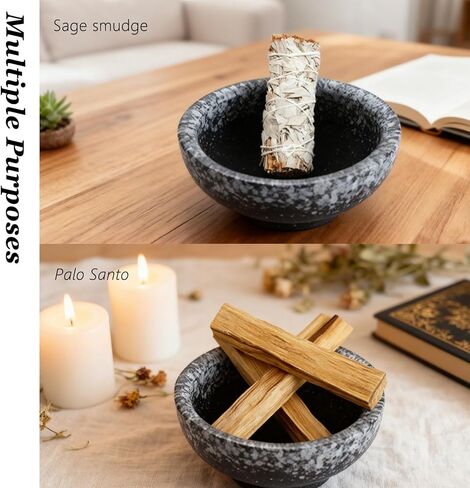 Japanese Ceramic Incense Burner, Handmade Zen Incense Holder with 9-Hole Brass Stick Holder, Ash Catcher Bowl for Meditation, Smudging, Aromatherapy, and Home Decor in Saudi Arabia