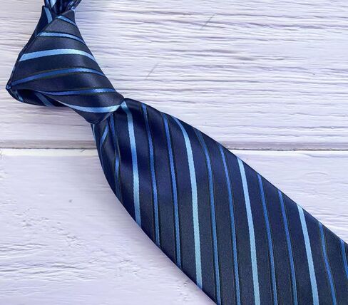 Mens Tie 3.35'' Width Blue Black Classic Formal Event Necktie With Gift Box in Saudi Arabia