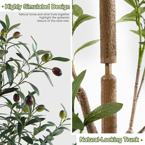 4FT Artificial Olive Tree Indoor, Tall Faux Olive Tree with Pot&Basket, Large Fake Olive Tree with Realistic 576 Silk Leaves and 32 Fruits for Living Room Home Office Decor in Saudi Arabia