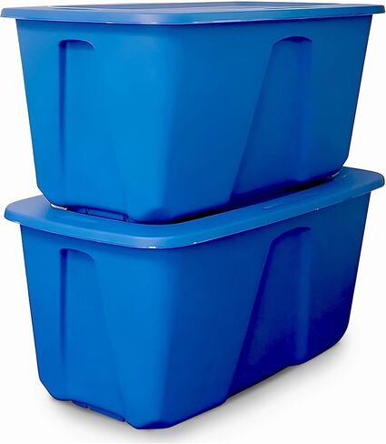 HOMZ 8-Pack Heavy Duty, Plastic Home Storage Organizer Bins, 10 Gallon, Titanium Silver in Saudi Arabia