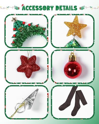 Christmas Tree Costume Outfits Christmas Dresses for Women Adult Colored Balls Stars and Clips Xmas Party Set in Kuwait
