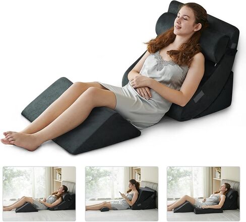 Ganaver 4pcs وسادة سرير سرير سرير العظمي بعد الجراحة استرخاء استرخاء قابلة للتعديل رأس الدعم وسادة وسادة الرغوة للذاكرة للحمض انتعش قراءة الساق شخير الساق شخير in Saudi Arabia